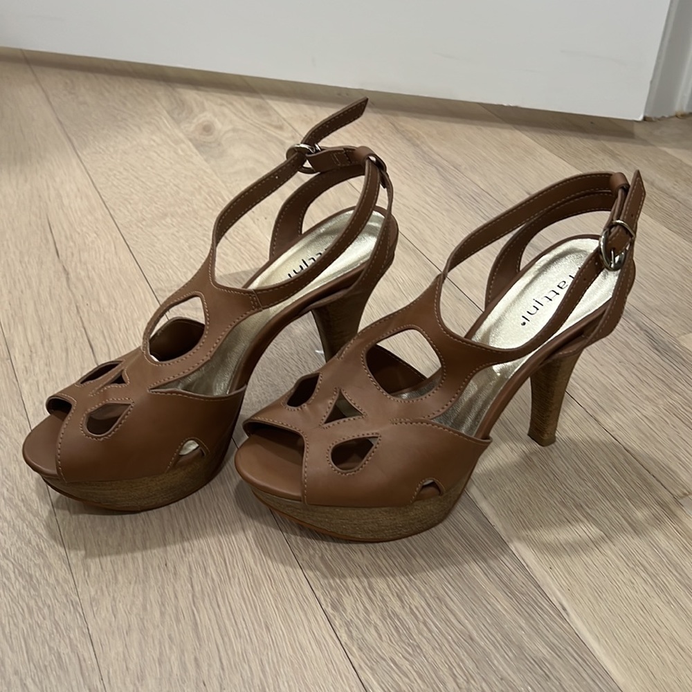 Taupe cut out heels